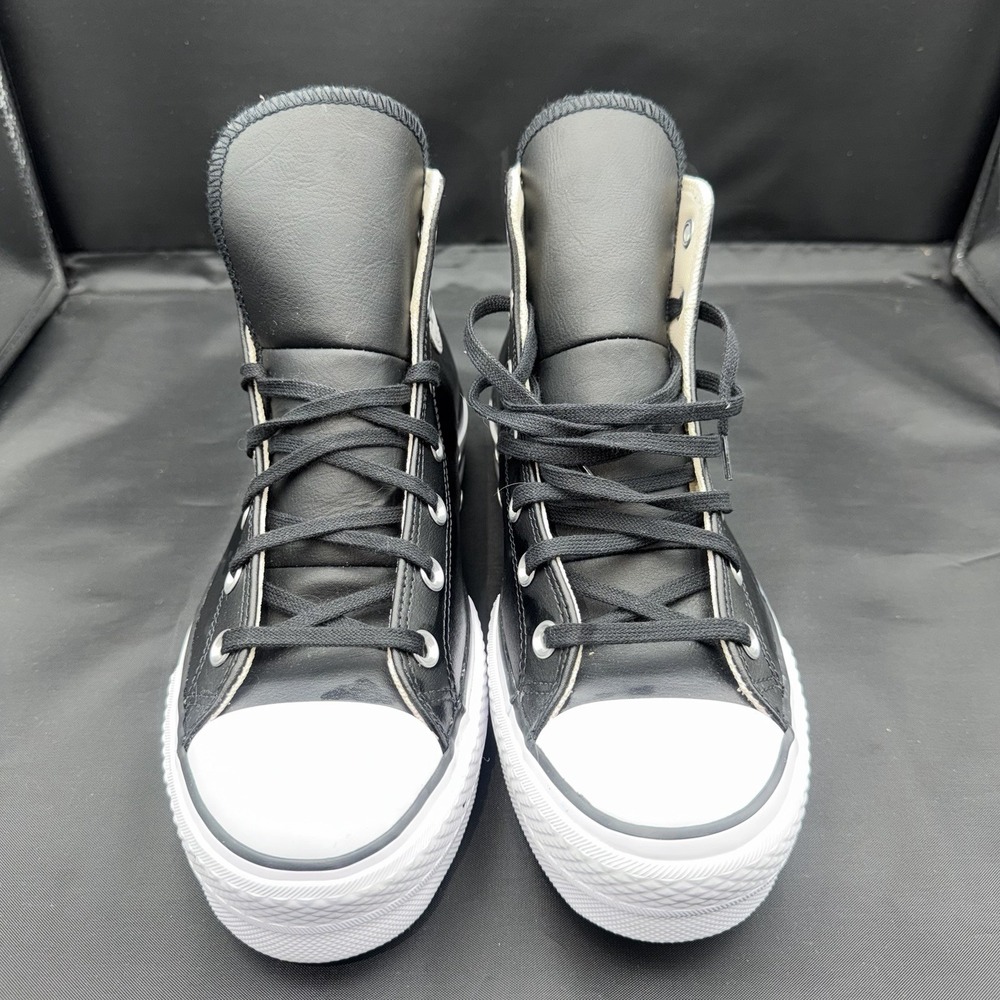 Converse Chuck Taylor All Star Lift Womens 10 Black Leather Platform Hi 561675C